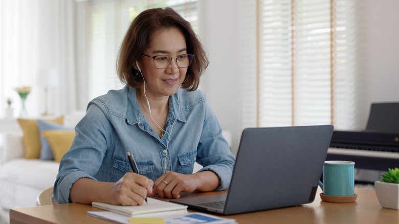 Woman on a video call