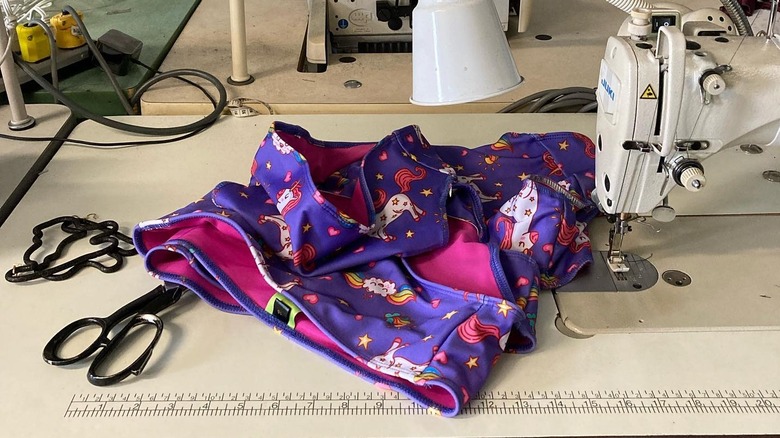 RUBIES swimsuit on sewing table 