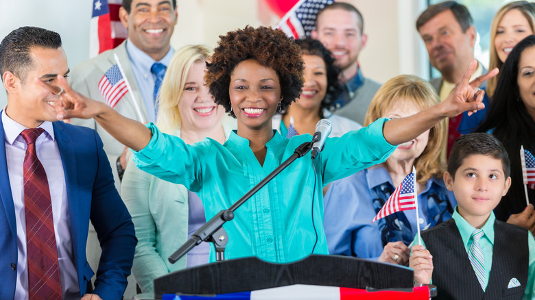 Woman making a speech
