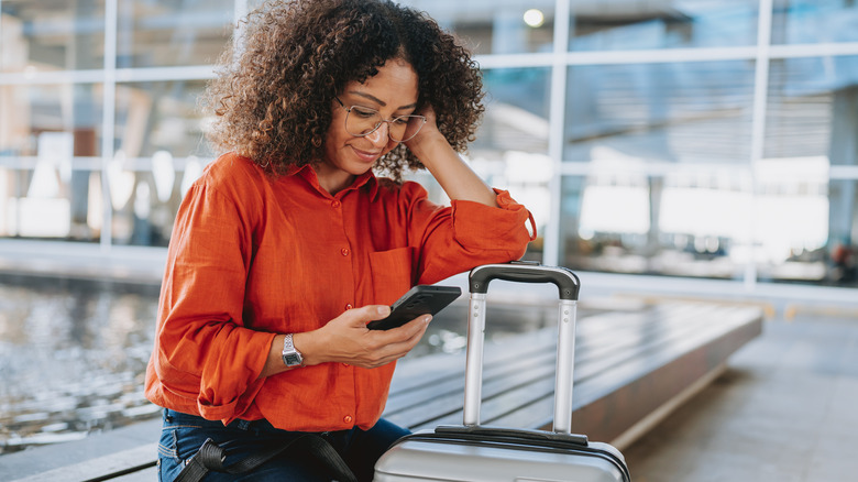 Woman with a suitcase