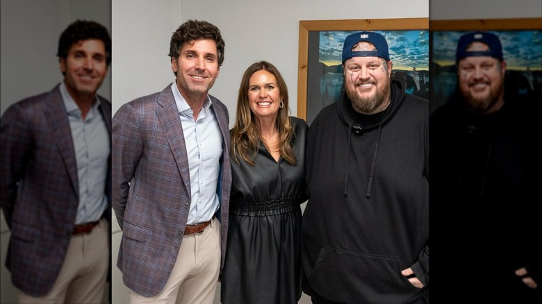 Sarah Huckabee Sanders and husband with Jelly Roll at an event