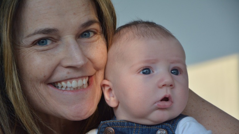 Savanna Guthrie wearing no makeup with her baby son