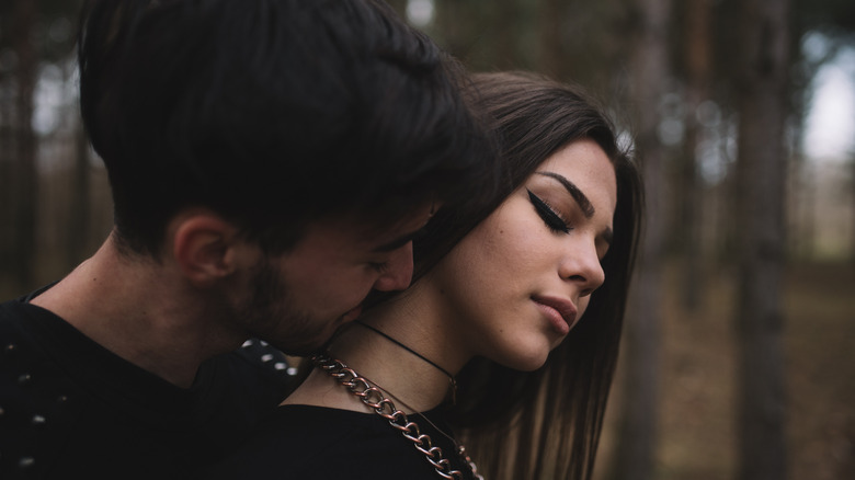 Romantic goth couple