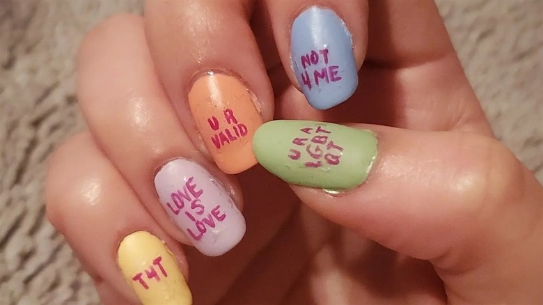 LGBTQ+ slogan nails
