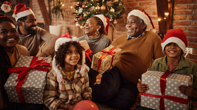Family celebrating Christmas