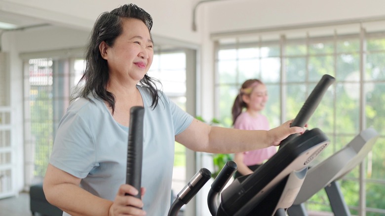 Two women on a treadmill