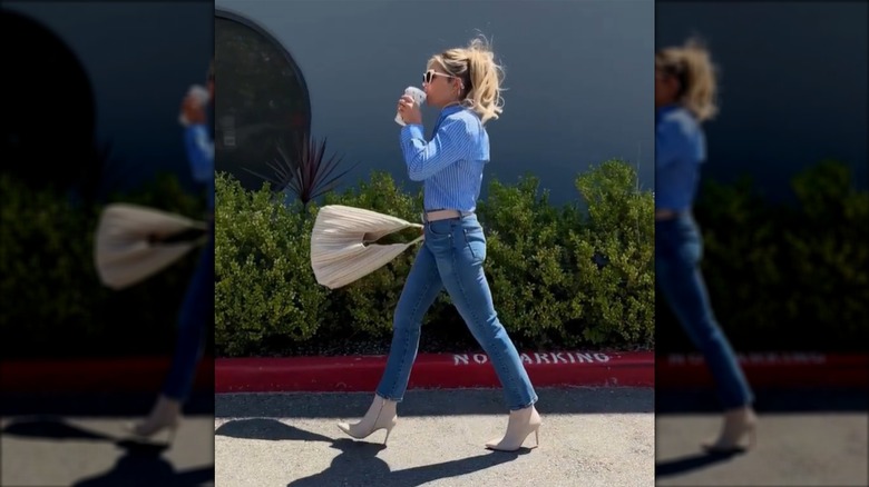 Candace Cameron Bure in ankle boots and skinny jeans