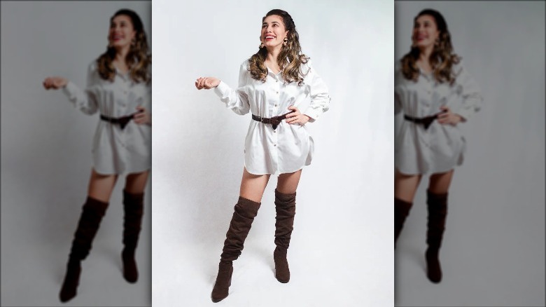 women in white shirt dress