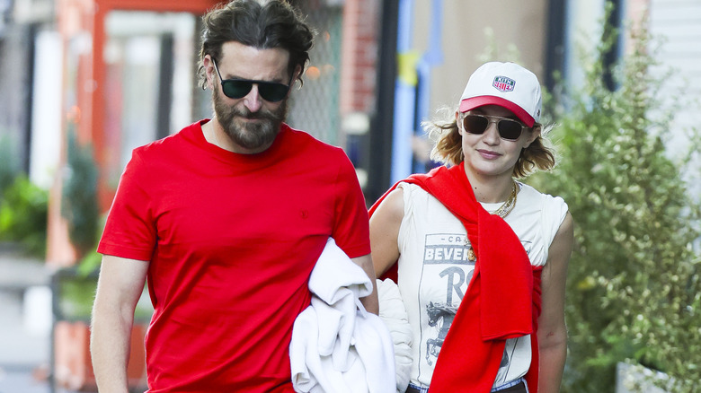 Bradley Cooper and Gigi Hadid walking together on the street