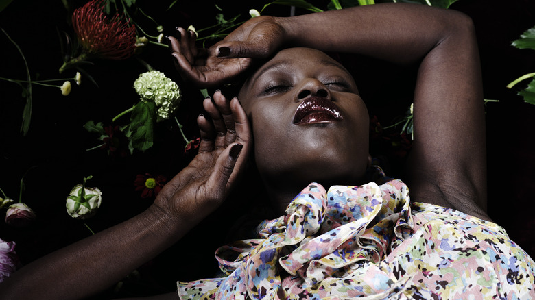 Person in plants peaceful