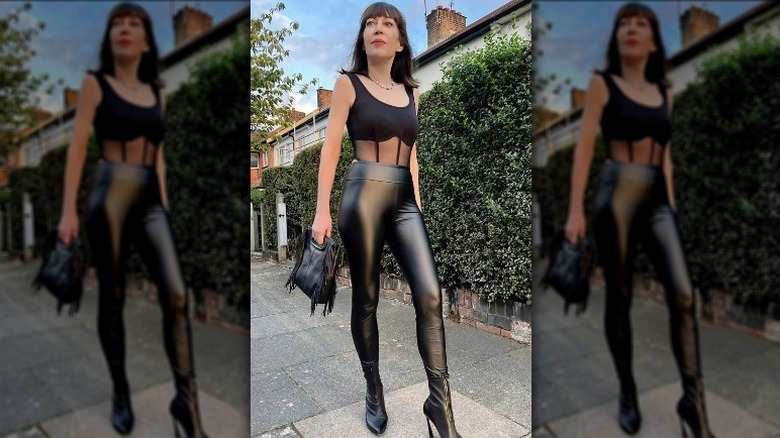 Woman dressed in black