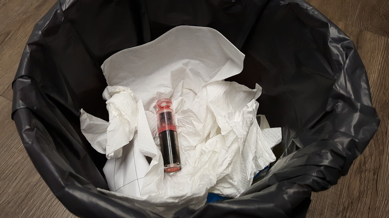 Lipstick in the trash