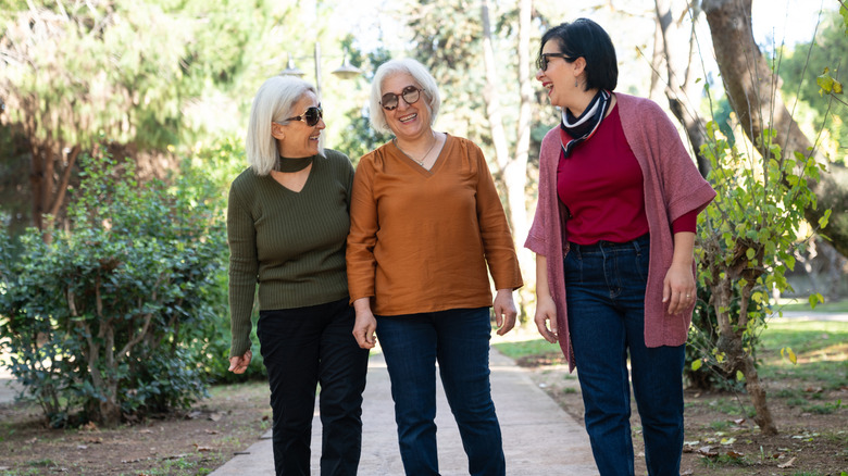 Woman wearing light blue