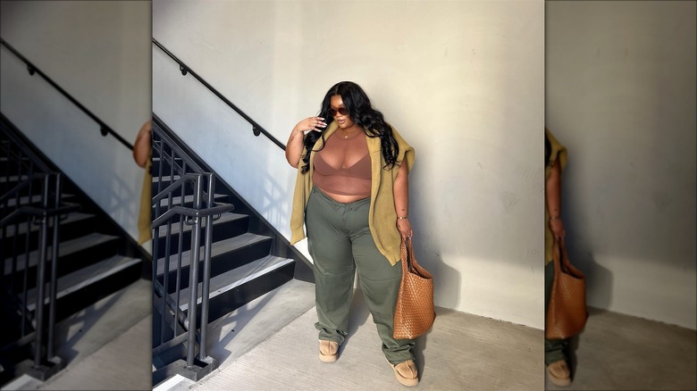 Woman wearing platform shoes