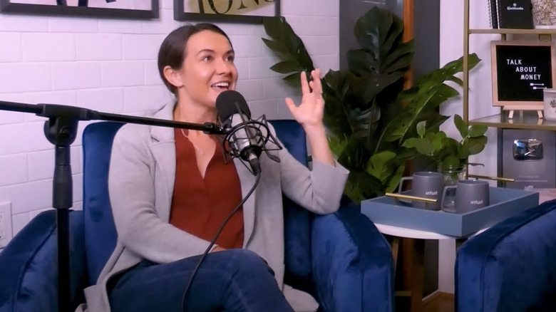 Stefanie O'Connell Rodriguez speaking with mocrophon