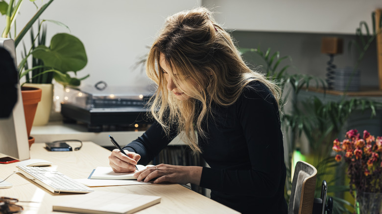 Woman journaling