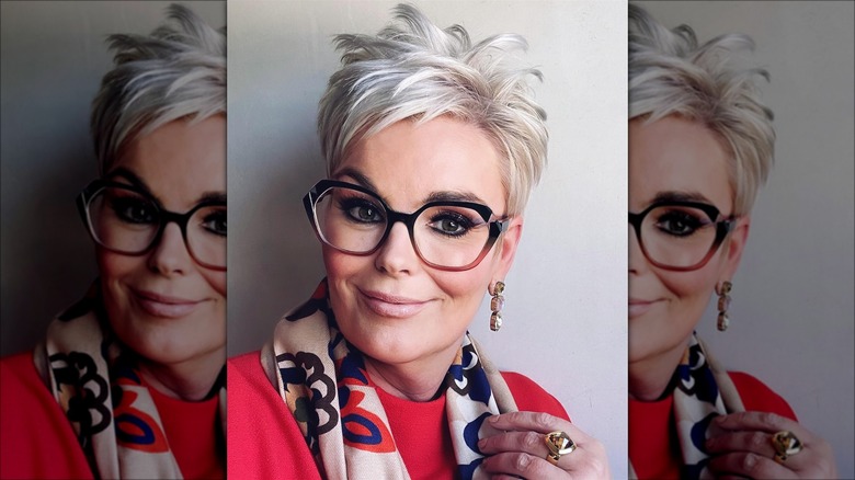 Woman with boy crop hair