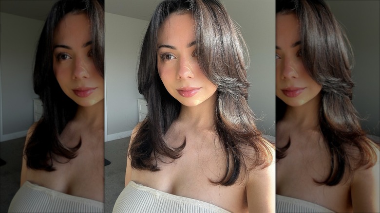 Woman with a butterfly cut