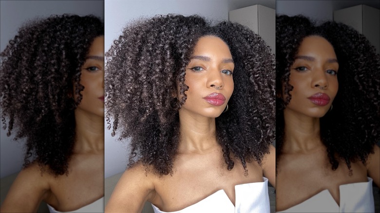 Woman with  curly afro