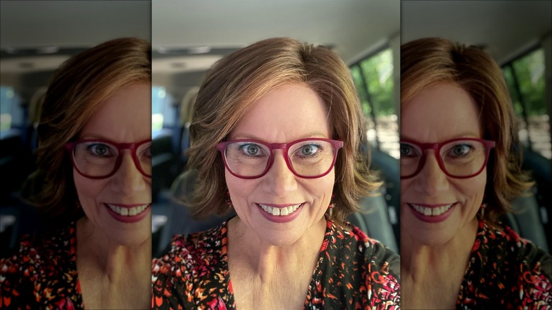 Woman with a flippy bob