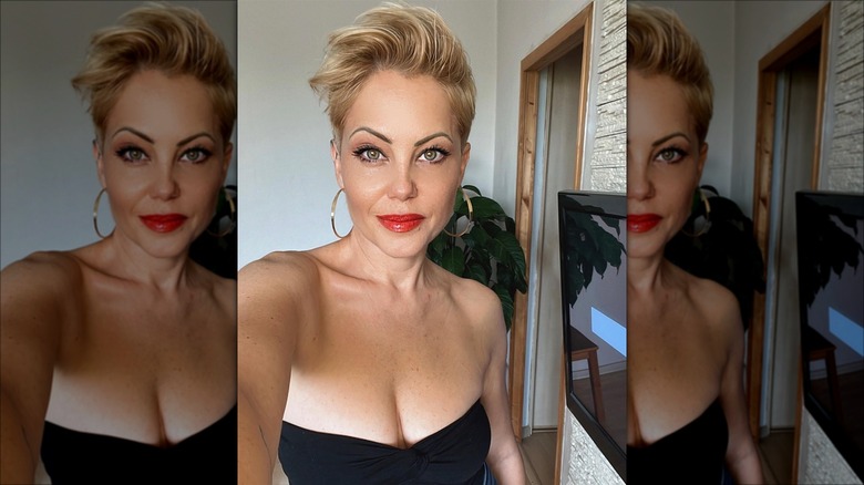 Woman with a volume pixie cut