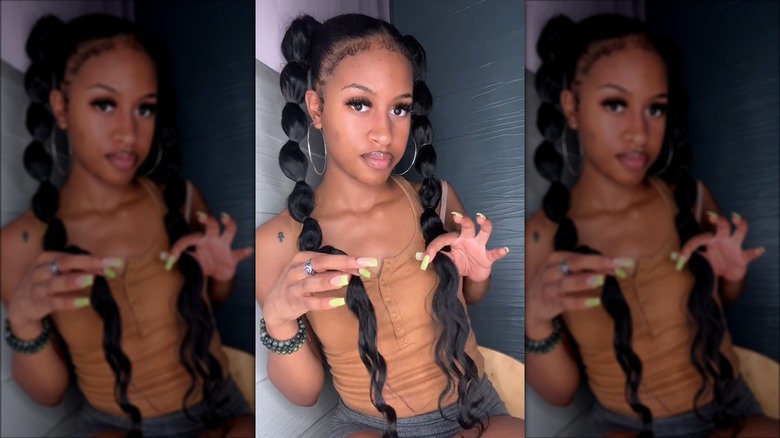 Women with bubble braids