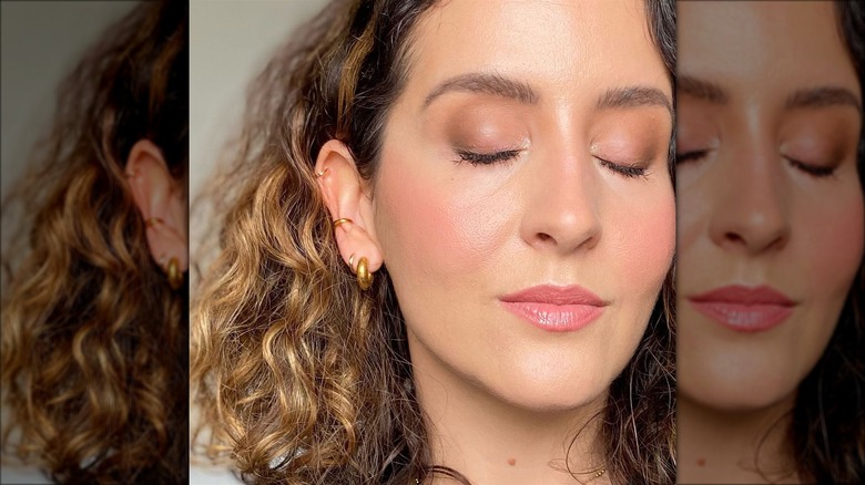 Woman wearing eye makeup