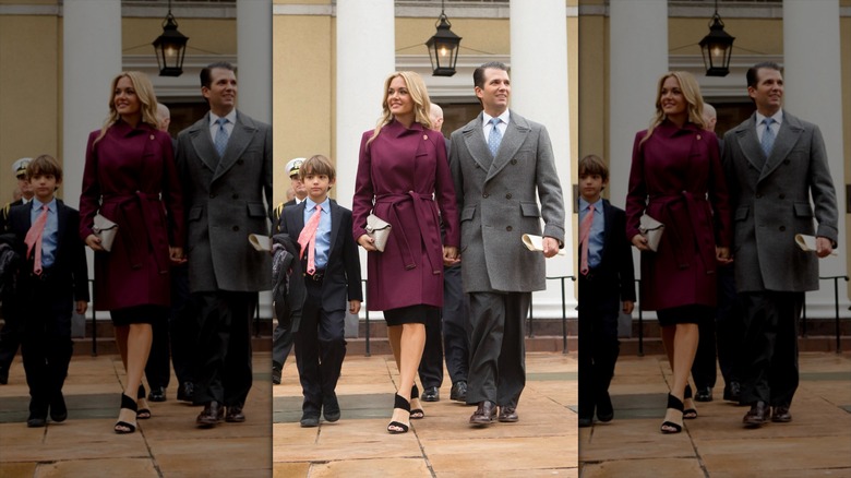 Vanessa Trump wearing a plum colored coat