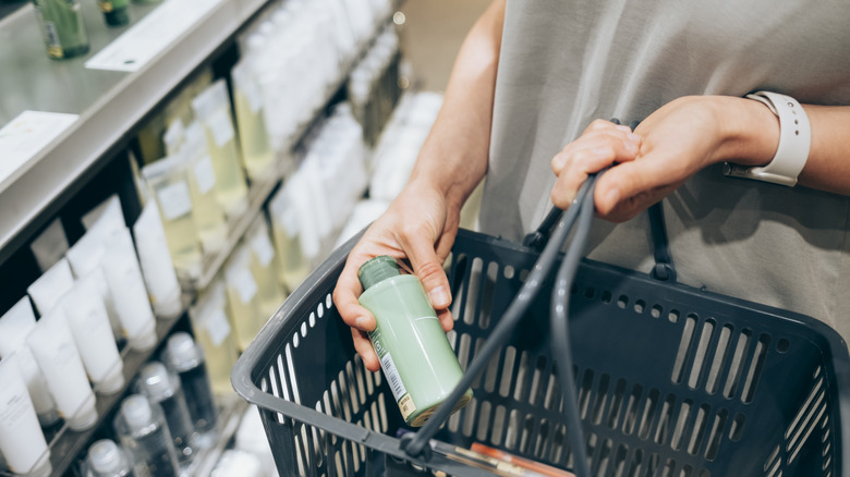 Person shopping for skincare products