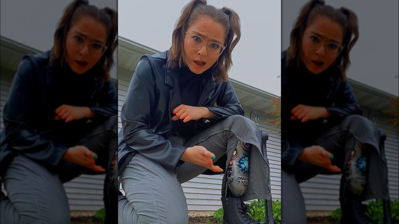 woman in no limbits pants