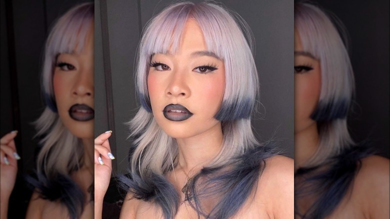 Woman with jellyfish hair, posing in selfie 