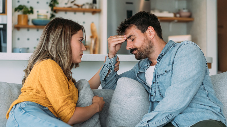 Person trying to help her frustrated partner