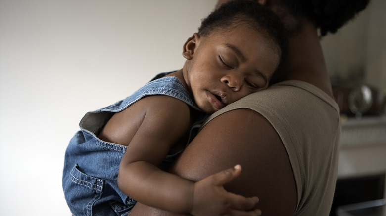 Woman holding a baby