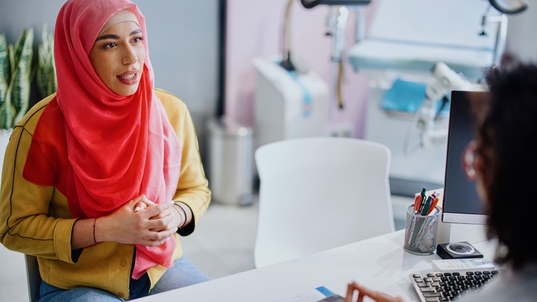 Woman at doctor's appointment