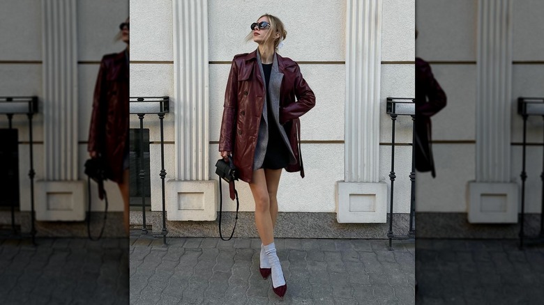 Dark cherry red coat