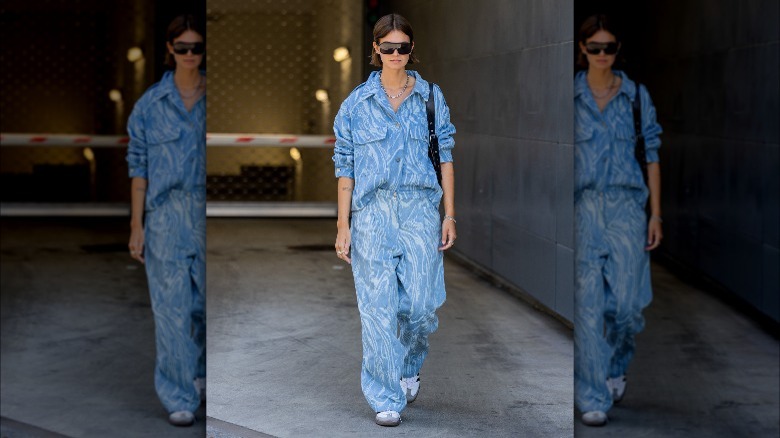 woman in oversized denim 