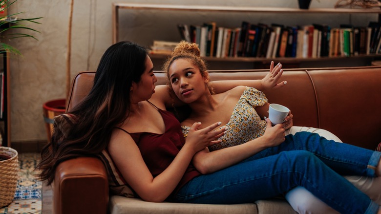 queer couple communicating